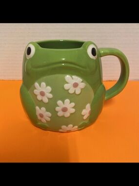 🐸Green Frog Ceramic Daisy Mug - Cute Home Dining Accent
